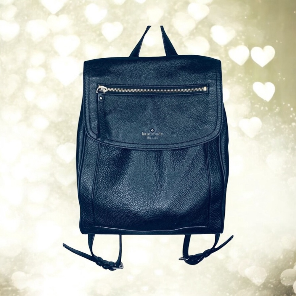 Kate Spade Boredum Pebble Leather Black Backpack - Picture 10 of 10